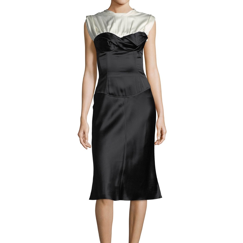 Alexander Wang Satin Trompe l'Oeil Cocktail Dress
